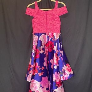 Dillards girl’s pink and blue jewel tone dress